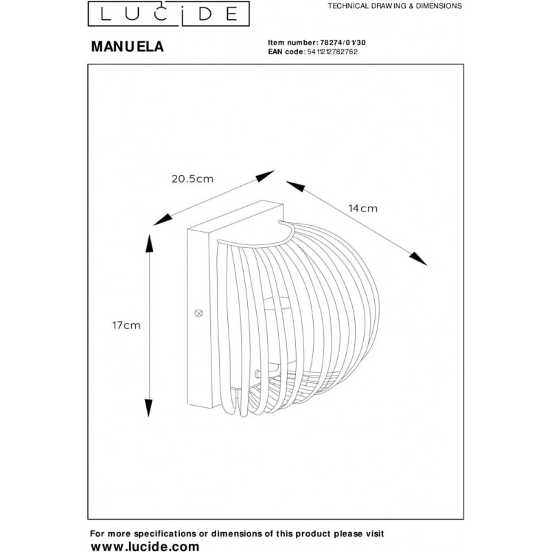 Kinkiet Lucide Manuela czarny | Loftowy design