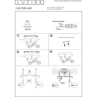Reflektor sufitowy Jaster Focus III LED czarny | Lucide