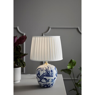 Lampa stołowa ceramiczna biało-niebieska Markslojd Goteborg 30cm | Kup teraz