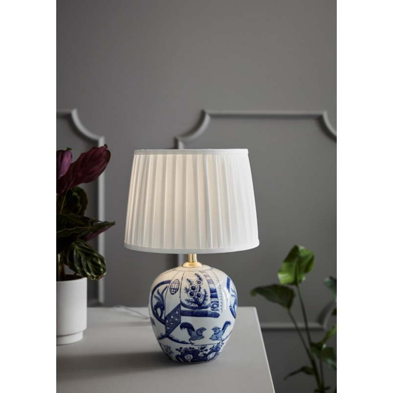 Lampa stołowa ceramiczna biało-niebieska Markslojd Goteborg 30cm | Kup teraz