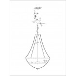 Żyrandol Glamour z Kryształkami Granso 50cm Chrom Markslojd