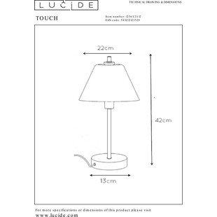 Lampa stołowa antyczna Touch - chrom Lucide | Sklep z lampami