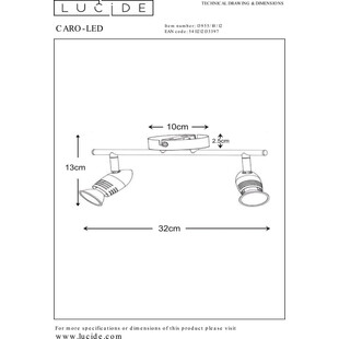 Reflektor Caro II LED - Chrom, 2x GU10 | Lucide