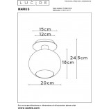 Plafon szklany kula Marius 20cm złoty | Lucide - Sklep z lampami
