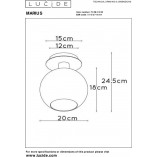 Plafon szklany kula Marius | Lucide | 20cm | Czarny