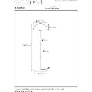 Lampa podłogowa "Grzybek" Siemon żółta | Lucide - Kup teraz!