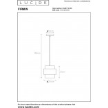 Lampa wisząca Firmin | Szkło opal / mosiądz | Lucide