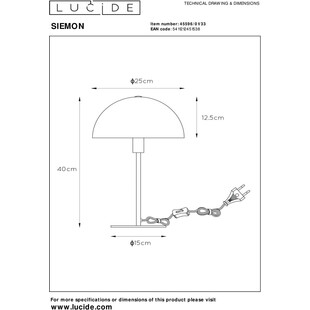 Lampa stołowa "Grzybek" Siemon - Zielona, Lucide | Kup teraz!