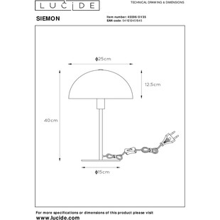 Lampa stołowa "Grzybek" Siemon niebieska Lucide | Kup teraz!