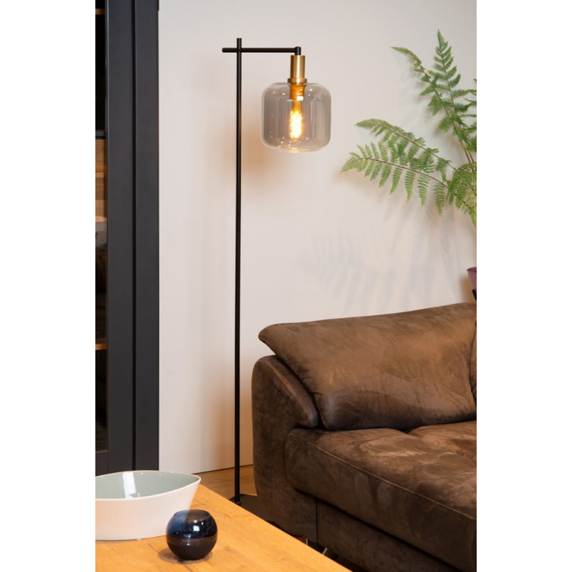 Lampa podłogowa Lucide Joanet - Szkło dymione, styl retro
