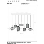 Lampa wisząca Lucide Maloto | 7 punktów, szkło bursztynowe