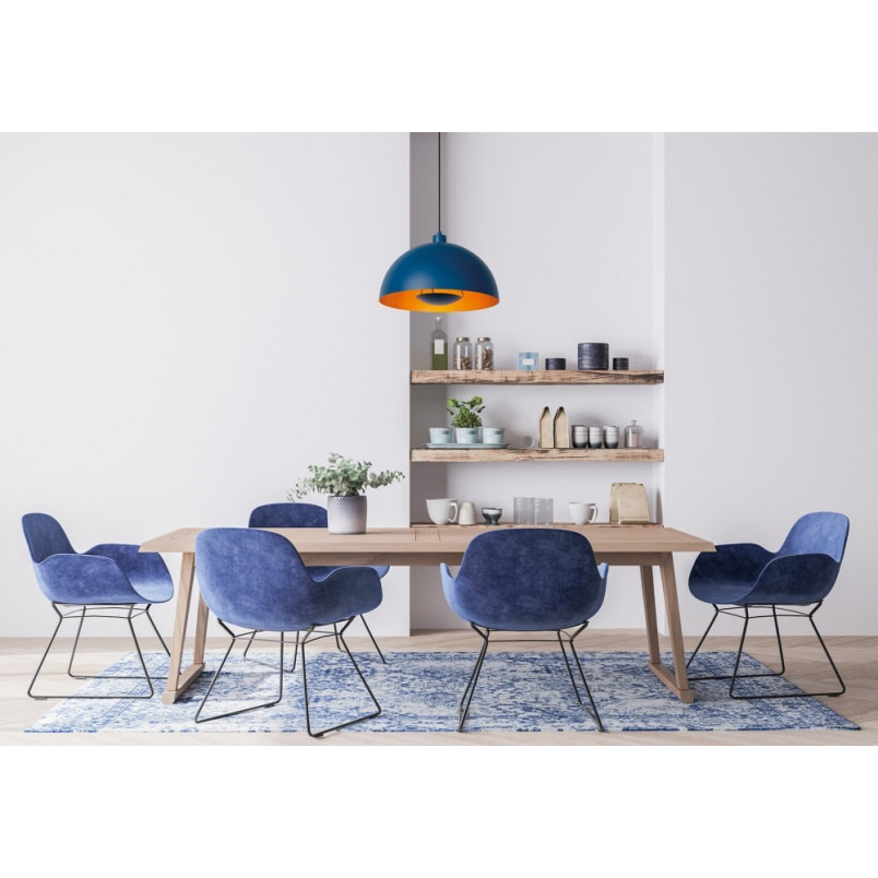 Lampa wisząca niebieska Lucide Siemon 40cm - Retro Design