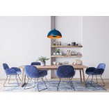 Lampa wisząca niebieska Lucide Siemon 40cm - Retro Design