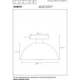 Plafon Lucide Siemon 25cm Czarny | Retro Design