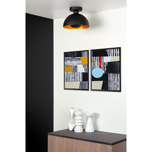 Plafon Lucide Siemon 25cm Czarny | Retro Design