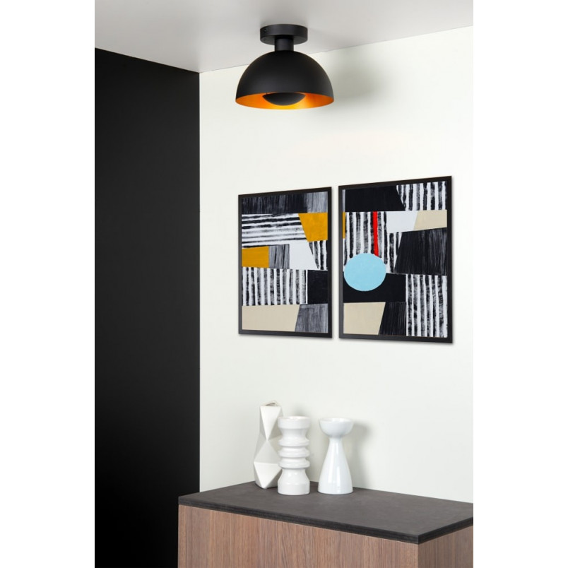 Plafon Lucide Siemon 25cm Czarny | Retro Design