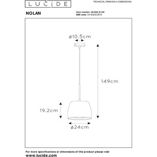 Lampa wisząca Nolan czarna | Lucide - Nowoczesny design