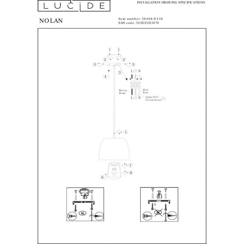 Lampa wisząca Nolan czarna | Lucide - Nowoczesny design