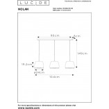 Lampa wisząca Nolan | 3 punkty, czarna | Lucide