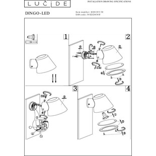 Kinkiet zewnętrzny Dingo 11 LED czarny - Lucide | Oświetlenie Ogrodu
