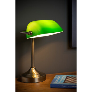 Lampa biurkowa Banker zielona Lucide | Retro design