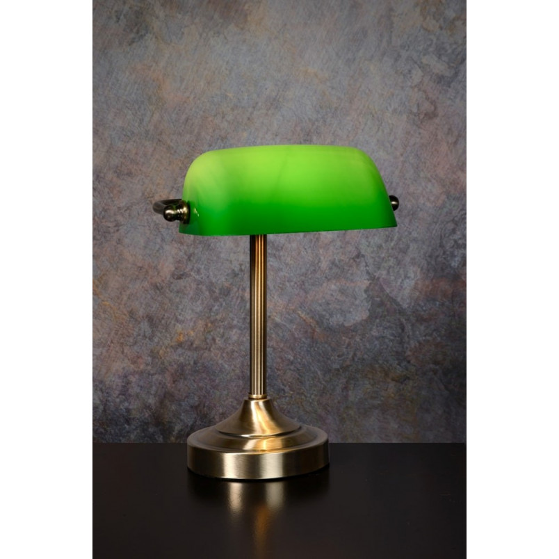 Lampa biurkowa Banker zielona Lucide | Retro design