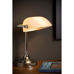 Lampa biurkowa Banker biała Lucide | Styl retro i vintage