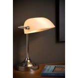 Lampa biurkowa Banker biała Lucide | Styl retro i vintage
