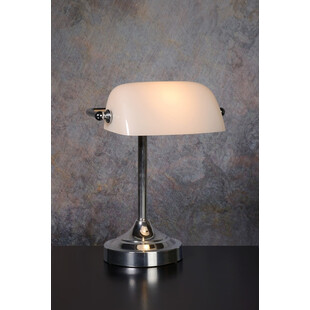 Lampa biurkowa Banker biała Lucide | Styl retro i vintage