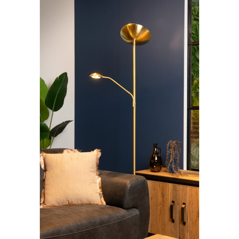 Lampa podłogowa Zenith mosiądz Lucide | LED, ściemniacz