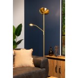 Lampa podłogowa Zenith mosiądz Lucide | LED, ściemniacz