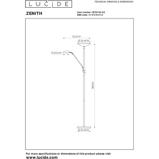 Lampa podłogowa Zenith mosiądz Lucide | LED, ściemniacz