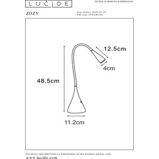 Lampa biurkowa LED czarna Lucide Zozy - Minimalistyczny Design