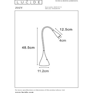 Lampa biurkowa LED biała Lucide Zozy | Minimalistyczny design