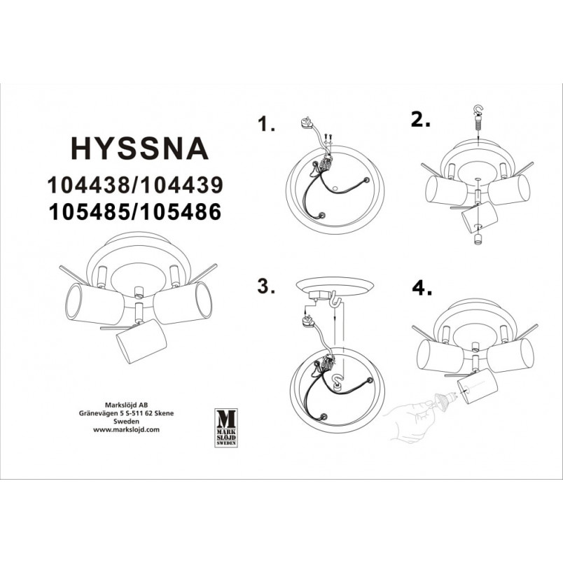 Plafon LED Hyssna III biały | Reflektory sufitowe Markslojd