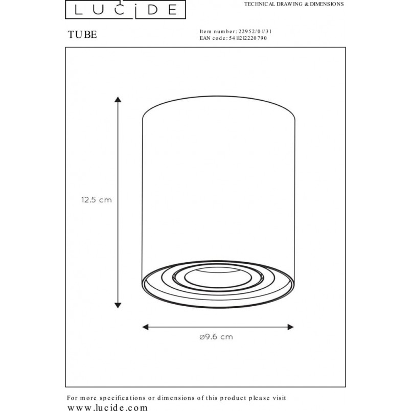 Lampa Spot Tube Round Lucide - Nowoczesne Oświetlenie