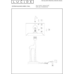 Lampa stołowa Żyrafa Miss Tall | Lucide | Złoty mat / Brązowy