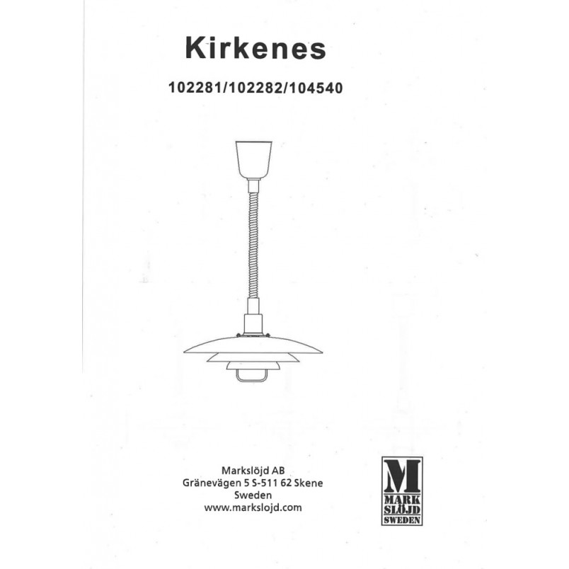 Lampa wisząca Kirkenes biała Markslojd | Skandynawski Design