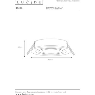 Lampa Tube Round Lucide | Nowoczesny spot LED - 54,90 PLN