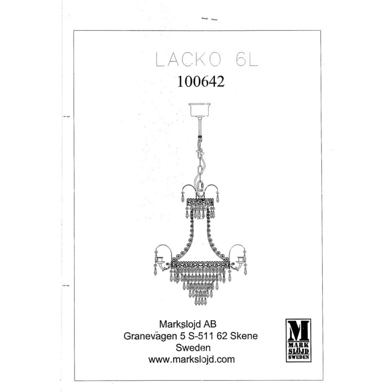 Żyrandol Glamour Lacko 48cm - Kryształowy Blask | Markslojd