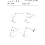 Lampa biurkowa LED Vario biała Lucide | Minimalistyczny design