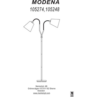 Lampa podłogowa Modena biała/mosiądz | Markslojd - Klasyczny design