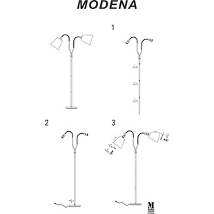 Lampa podłogowa Modena biała/mosiądz | Markslojd - Klasyczny design