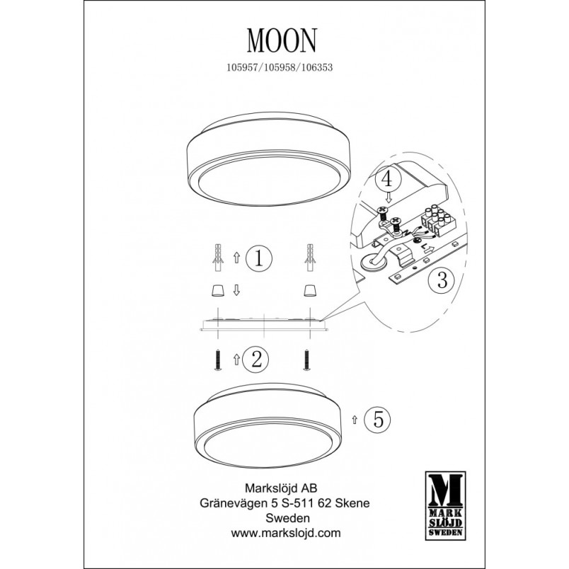 Plafon LED Moon 28cm - Markslojd | Oświetlenie do łazni