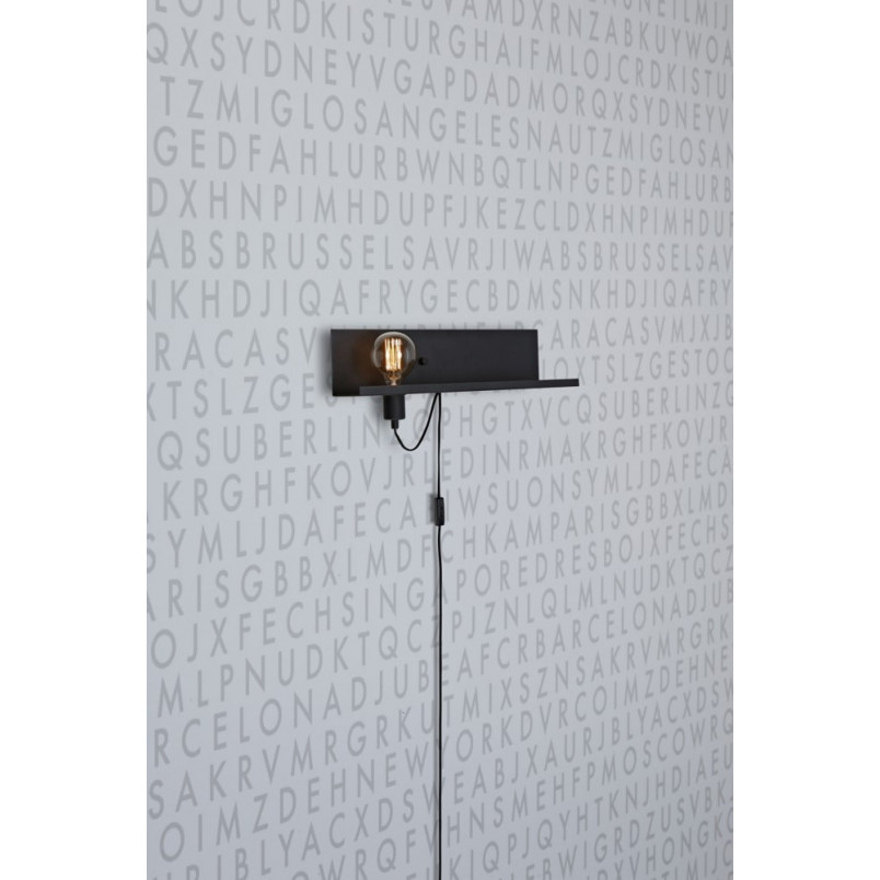 Kinkiet Industrialny Czarny Markslojd z Półką i USB - Multi 50cm