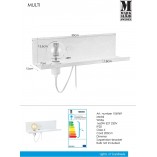Kinkiet Industrialny Czarny Markslojd z Półką i USB - Multi 50cm