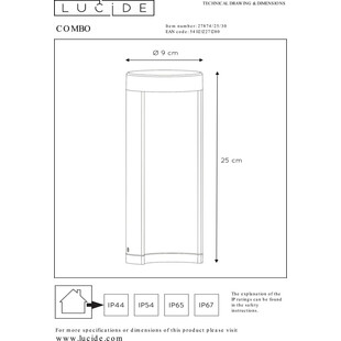 Słupek ogrodowy Combo 25cm LED Czarny - Lucide | Oświetlenie Ogrodu