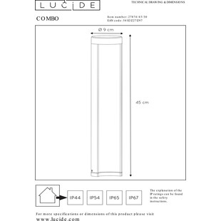 Słupek ogrodowy Combo LED 45cm Czarny | Lucide