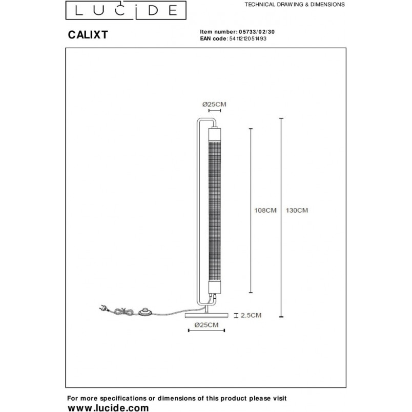 Lampa podłogowa loft Calixt czarna | Lucide - Kup teraz!