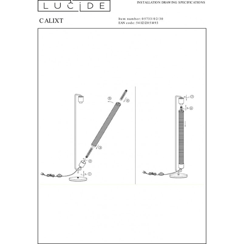 Lampa podłogowa loft Calixt czarna | Lucide - Kup teraz!